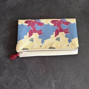 Rachel Pally Floral Print Foldover Clutch With Tassel Zip Closure